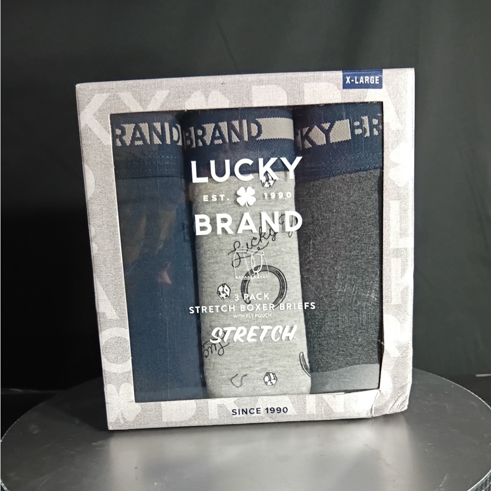 Lucky Brand Men's Boxer Briefs - Navy and Charcoal